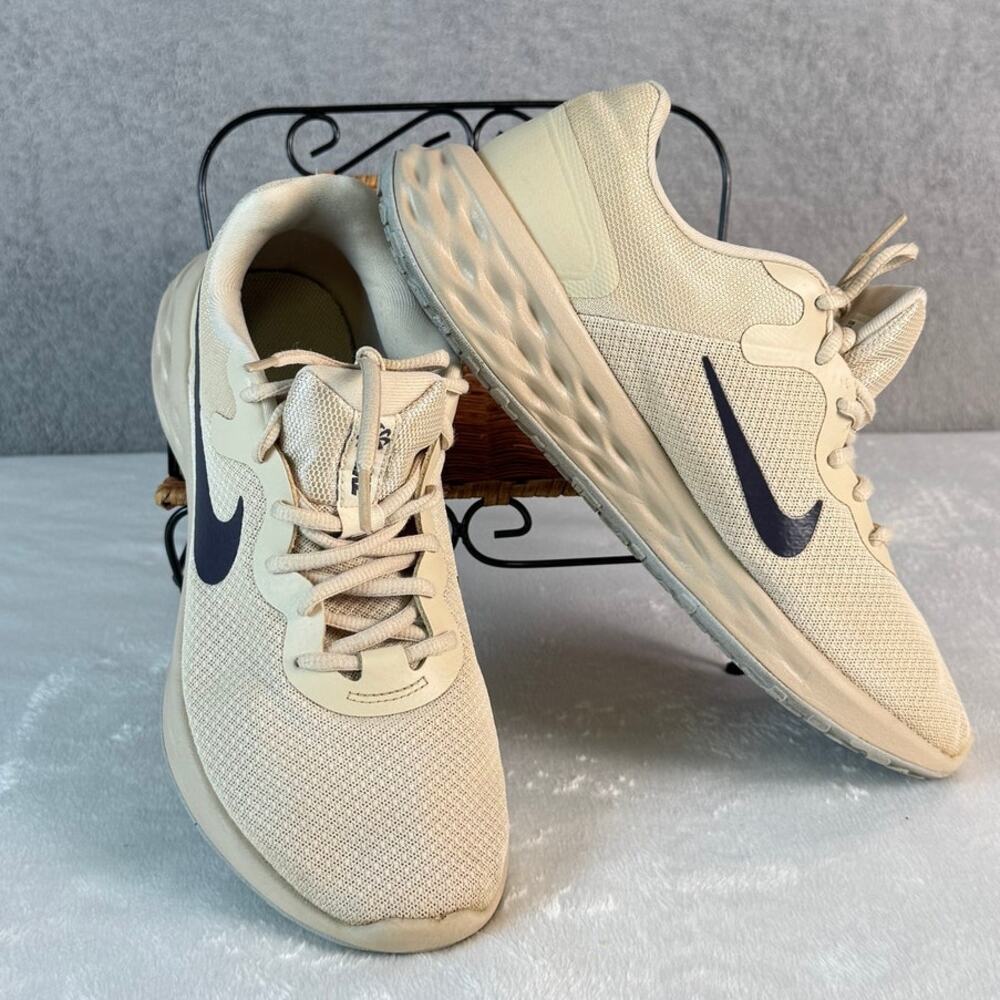 Nike Revolution 6 Next Nature Men's 10 Oatmeal Black Running Shoes DC3728-101